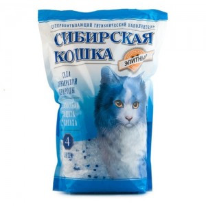 Наполнитель Сибирская Кошка Элитный (Наполнитель для кошек силикагелевый, синие гранулы) 4л