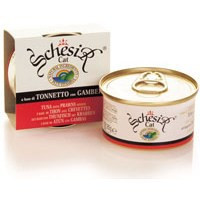Schesir Cat Adult влажный корм для взрослых кошек с тунцом и креветками в консервах - 50 г