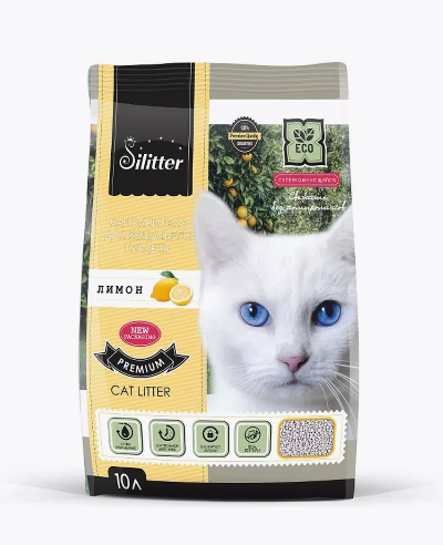 Наполнитель комкующийся Silitter с ароматом лимона, 10 л