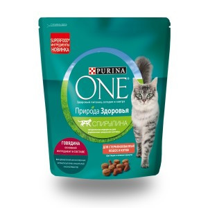 Purina One Природа Здоровья Sterilised Говядина (Сухой корм для стерилизованных кошек и кастрированных котов, с высоким содержанием говядины) 680г