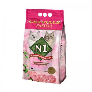 М N1 Crystals Силикагелевый SAKURA  (Наполнитель для кошек силикагелевы), 5л