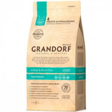 Grandorf 4meat & Brown Rice Adult Indoor сухой корм для домашних кошек, четыре вида мяса с бурым рисом - 400 г