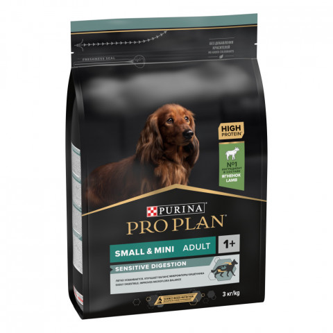 Pro Plan Adult Small&Mini Sensitive Digestion сухой корм для собак мелких пород с чувствительным пищеварением с ягненком и рисом - 3 кг
