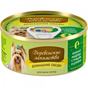 М Деревенские лакомства (Консервы для мини-пород, Нежная индейка с рубцом и цукини) 100г х 5шт
