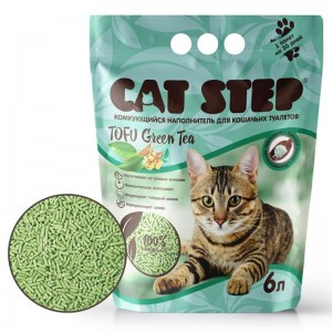 Cat Step Tofu Green Tea (Комкующийся наполнитель для кошачьих туалетов, с ароматом зеленого чая), 12л