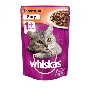 Whiskas Рагу Телятина (Паучи для взрослых кошек) 75г х 28шт