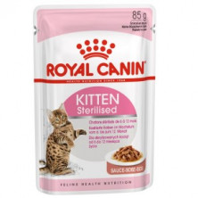 Royal Canin Kitten Sterilised паучи для котят после стерилизации и кастрации  кусочки в соусе - 85 г*12 шт