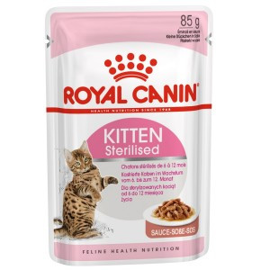 Royal Canin Kitten Sterilised паучи для котят после стерилизации и кастрации  кусочки в соусе - 85 г*12 шт