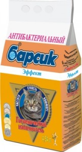 Барсик Двойной Эффект (Наполнитель для кошек антибактериальный), 4,54л х 3шт