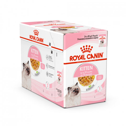 Royal Canin Kitten паучи для котят до 12 месяцев кусочки в желе - 85 г*24 шт