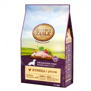 Nature`s Table Mini курица с рисом (Сухой корм для собак мелких пород), 500 г