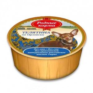 М Родные корма Телятина по-орловски (Консервы для собак), 125г х 10шт