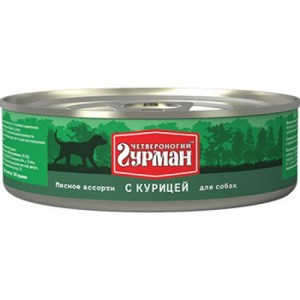 Четвероногий Гурман Мясное ассорти с курицей (Консервы для собак), 100 г
