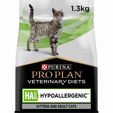 Purina Pro Plan Veterinary diets HA St/Ox Hypoallergenic сухой корм для взрослых кошек при аллергии - 1,3 кг