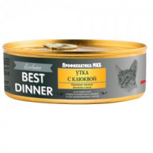 G Best Dinner Exclusive Утка с клюквой (Консервы профилактики МКБ, для взрослых стерилизованных кошек и кастрированных котов), 100 г