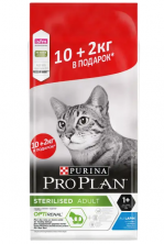 Pro Plan Cat Adult Sterilised Rabbit OPTI-RENAL Сухой корм для стерилизованных кошек с кроликом - 10 кг + 2 кг в подарок