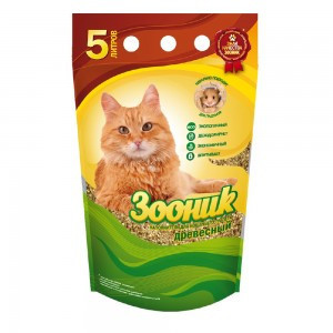 Зооник Древесный (Наполнитель для кошек), 5л х 4шт
