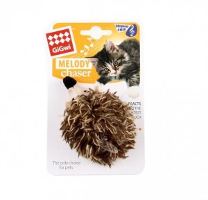 GiGwi Melody chaser (Игрушка для кошек Ёжик со звуковым чипом) 10см