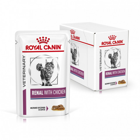 Royal Canin Renal Feline Chicken для кошек с почечной недостаточностью с курицей - 85 г*12 шт
