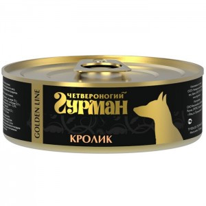 Четвероногий Гурман Golden Line Кролик натуральный в желе (Консервы для собак), 340 г