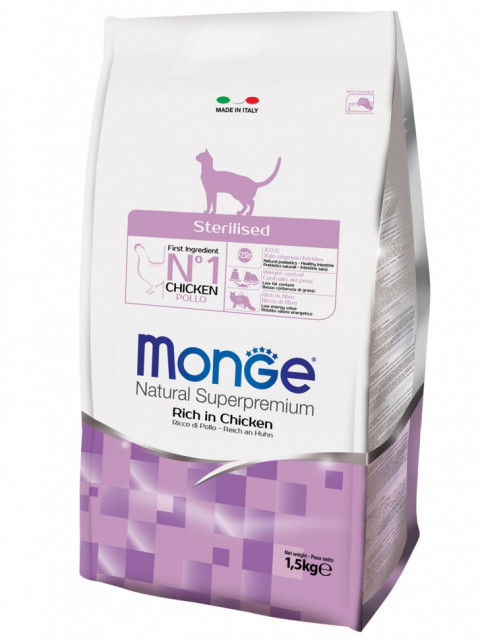 Monge Cat Sterilized сухой корм для стерилизованных кошек с курицей 1,5 кг