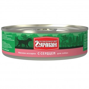 Четвероногий Гурман Мясное ассорти с сердцем (Консервы для собак), 100 г
