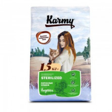 Karmy Sterilized Turkey (Сухой корм для взрослых стерилизованных кошек с индейкой), 1,5 кг