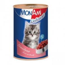 MonAmi Delicious Говядина для котят (Консервы для котят), 350 г