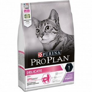 Purina Pro Plan Delicate сухой корм для взрослых кошек с чувствительным пищеварением с индейкой - 400 г