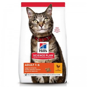 Hill's Science Plan Adult Chicken (Сухой корм для взрослых кошек для поддержания жизненной энергии и иммунитета, с курицей), 1,5 кг