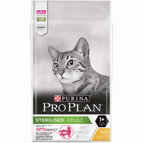 Pro Plan Cat Adult Sterilised сухой корм для стерилизованных кошек с курицей - 10 кг