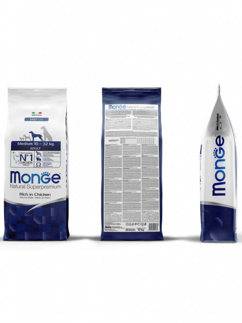 Monge Dog Medium сухой корм для взрослых собак средних пород 12 кг