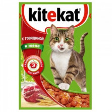 Kitekat (Паучи для кошек с Говядиной в желе) 85г х 28шт