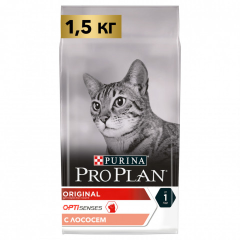 Pro Plan Cat Adult сухой корм для взрослых кошек с лососем - 1,5 кг