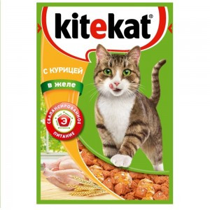 Kitekat (Паучи для кошек с Курицей в желе) 85г х 28шт