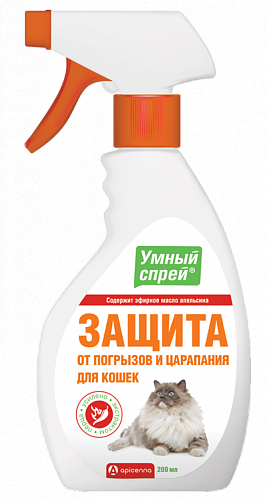 Apicenna Умный Спрей Защита от царапания и погрызов для кошек, 200 мл