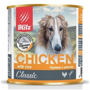 Blitz Classic Adult Dog Chicken with Rice (Консервы для взрослых собак), 750 г