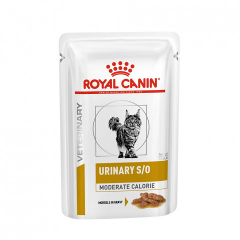 Royal Canin Urinary S/O Moderate Calorie влажный диетический корм кусочки в соусе для взрослых кошек при МКБ и ожирении - 85 г*12 шт