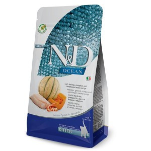 Farmina N&D Ocean Cat Codfish Melon Kitten сухой беззерновой корм для котят с треской, креветками, тыквой и дыней - 300 г