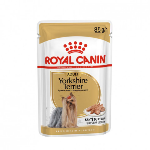 Royal Canin Yorkshire Terrier Adult влажный корм паучи в форме паштета с мясом для собак породы йоркширский терьер старше 10 месяцев - 85 г*12 шт