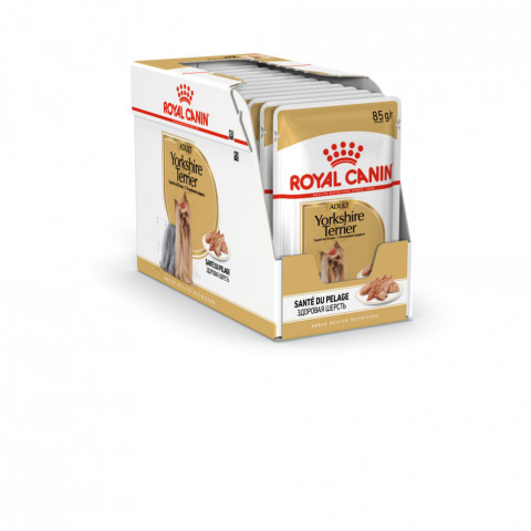Royal Canin Yorkshire Terrier Adult влажный корм паучи в форме паштета с мясом для собак породы йоркширский терьер старше 10 месяцев - 85 г*12 шт
