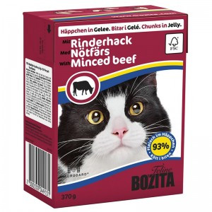 Bozita Minced Beef Cat (Кусочки в желе с рубленой говядиной для кошек), 370г
